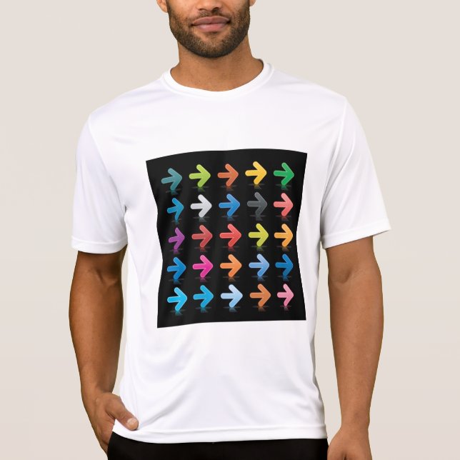 Camiseta Conjunto de Setas Lustrosas Define Ponteiros Direc (Frente)
