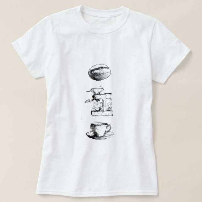 Camiseta Conjunto de sobras de café (Frente do Design)