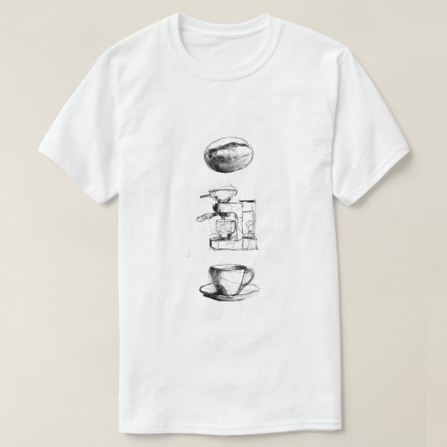 Camiseta Conjunto de sobras de café (Frente do Design)