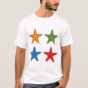 Camiseta Conjunto de Starfish de Cartoon Colorido Bonito