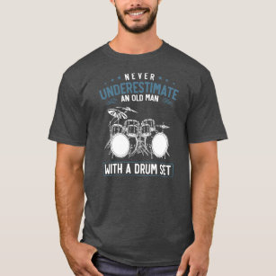 Camiseta Conjunto de Tambores de Música do Drummer do Velho