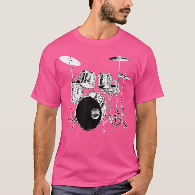 Camiseta Conjunto de Tambores Vintage Drummer (Frente)