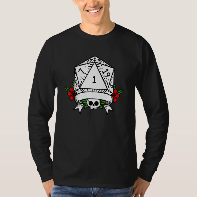 Camiseta Conjunto Geeky Polyhedral D20 Dice Nerdy (Frente)