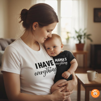 Camiseta Conjunto Mama & Me "Eu Tenho Tudo" Mãe e Filha Com