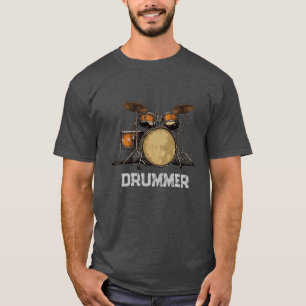Camiseta Conjunto Personalizado De Drum De Vintagem Definid