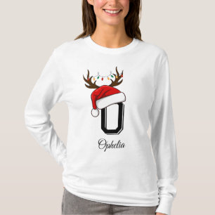 Camiseta Conjuntos de Natal da Família Monogramas