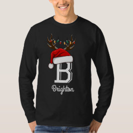 Camiseta Conjuntos de Natal da Família Monogramas