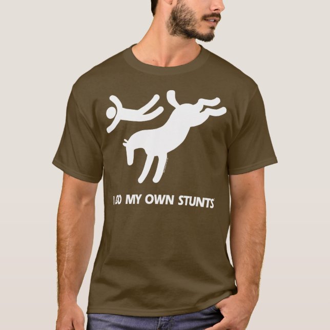 Camiseta Conluios - cavalo Bucking engraçado (Frente)