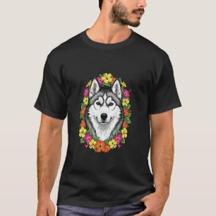 Camiseta Connecticut Cachorro e Flores Coloridas de Mirabli