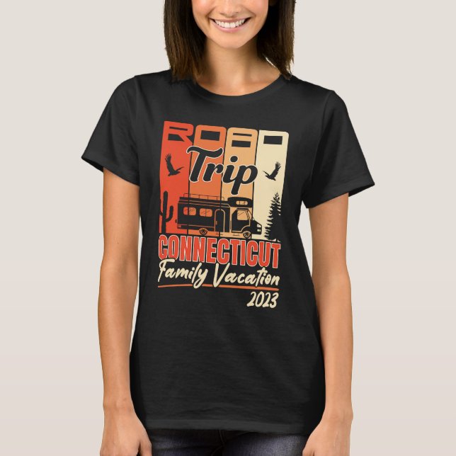 Camiseta Connecticut Family Vacation RV Road Trip Mountains (Frente)