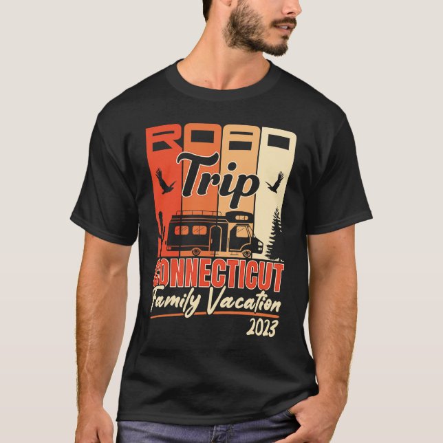 Camiseta Connecticut Family Vacation RV Road Trip Mountains (Frente)