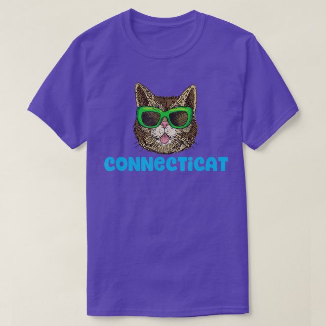 Camiseta Connecticut Funny State Cat Pun (Frente do Design)