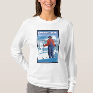 Camiseta ConnecticutSkier que admira a vista