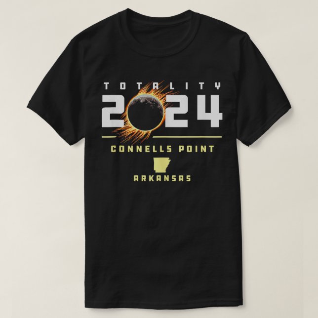Camiseta Connells Point Arkansas 2024 Total Eclipse Solar T (Frente do Design)
