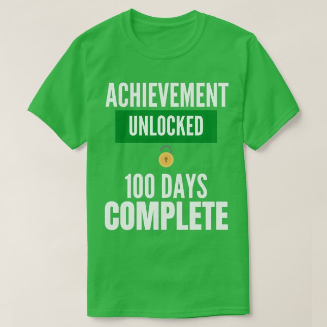 Camiseta Conquista Desbloqueada 100 Dias Completamente Engr (Frente do Design)