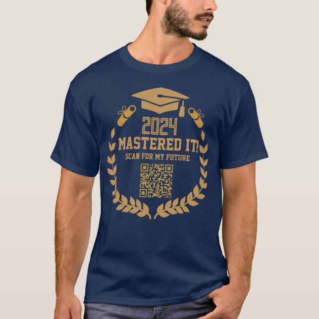 Camiseta Conquista do ouro - Classe de Código QR Personaliz (Frente)