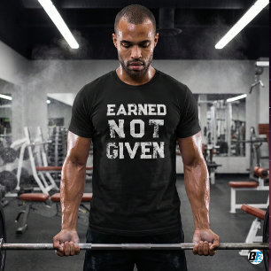 Camiseta Conquistado Não Dado Motivação de Academia Negri
