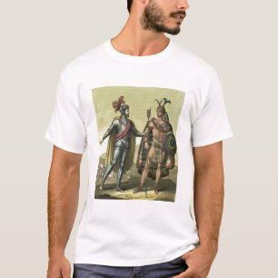 Camiseta Conquistador com um chefe do nativo americano (cor