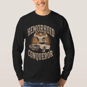Camiseta Conquistador de Hemorroidas Memes Engraçados Estra