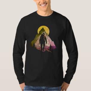 Camiseta Conquiste a Silhueta Hiker da Montanha Pico Negrit