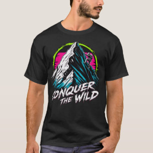 Camiseta Conquiste o Design do Clima de Neon Adventure