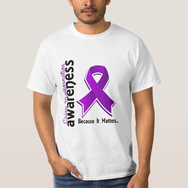 Camiseta Consciência 5 da malformação de Chiari (Frente)