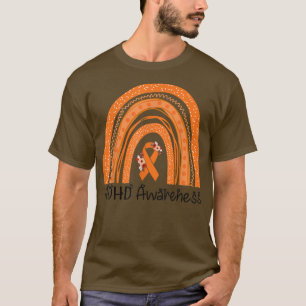 Camiseta Consciência ADHD Mês Visto Laranja Para ADHD Rainb