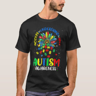 Camiseta Consciência Apoio Autismo Aceitar Compreender Amor