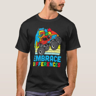Camiseta Consciência Autismo Adotar Diferenças de Índice de