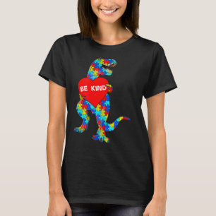 Camiseta Consciência Autismo Dinossauro Seja Quebra-cabeç
