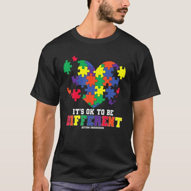Camiseta Consciência Autismo É bom ser diferente Autismo H (Frente)