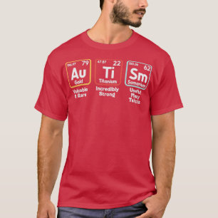 Camiseta Consciência Autismo Elementos de Mesa Periódicos