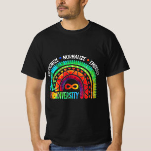 Camiseta Consciência Autismo Mês Neurodiversidade Rainbow T