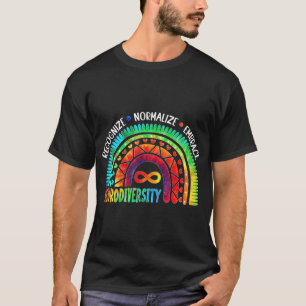 Camiseta Consciência Autismo Mês Neurodiversidade Rainbow T