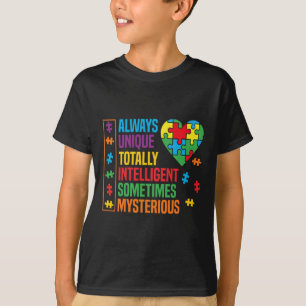 Camiseta Consciência Autismo Mistério Inteligente Único 2