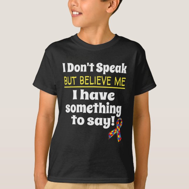 Camiseta Consciência Autismo Sensibilização Não-Verbal Não  (Frente)