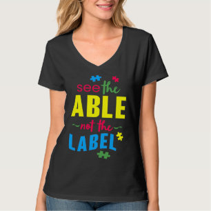 Camiseta Consciência Autismo Ver O Capaz Não O Rótulo