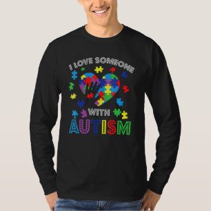 Camiseta Consciência Autista Eu Amo Alguém Com Apoio Autism