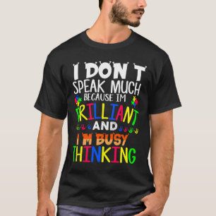 Camiseta Consciência Autista Eu Não Falo Muito Brilhante