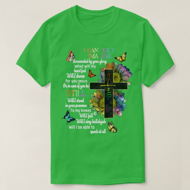 Camiseta Consciência Autista Eu Só Posso Imaginar Jesus Fé (Frente do Design)