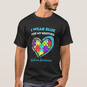 Camiseta Consciência Autista Eu Visto Azul Para Meu Apoio I