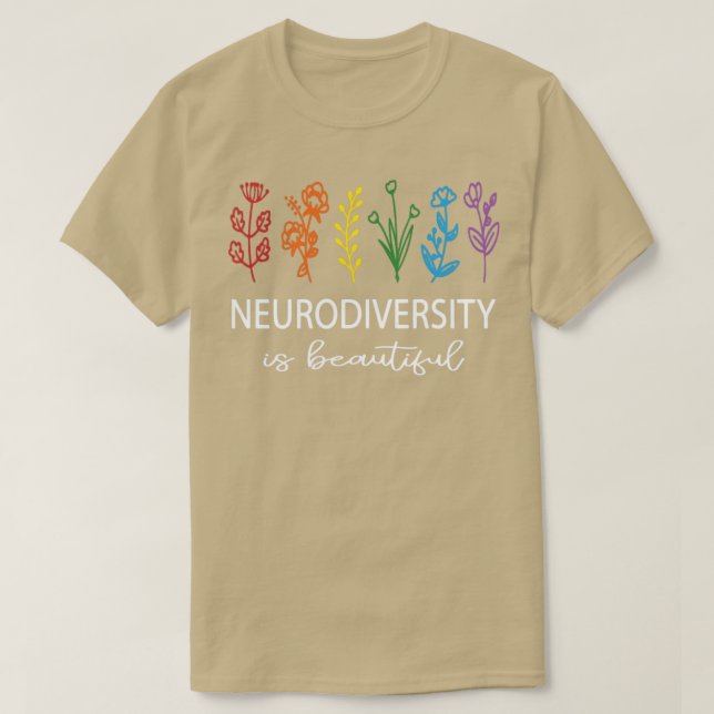 Camiseta Consciência Autista Mês Neurodiversidade é Bonita (Frente do Design)