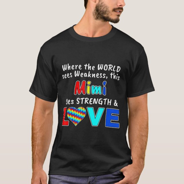 Camiseta Consciência autista Mimi Força Amor novo (Frente)