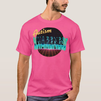 Camiseta consciência autista retrowave