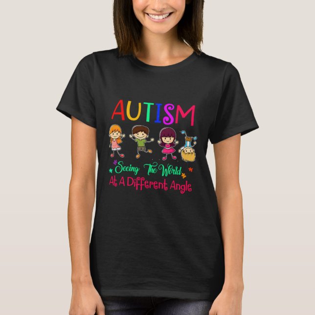 Camiseta Consciência Autista Ver O Mundo De Diferentes A (Frente)