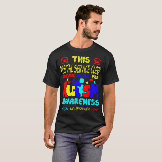 Camiseta Consciência azul do autismo do desgaste do (Frente Completa)