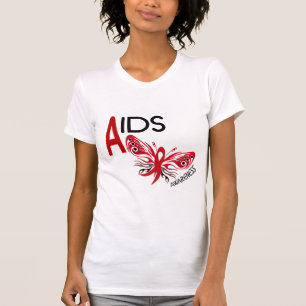 Camiseta Consciência da borboleta 3 do AIDS/HIV