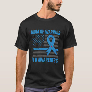 Camiseta Consciência da Diabetes Tipo 1 Mãe T1D de um Guerr