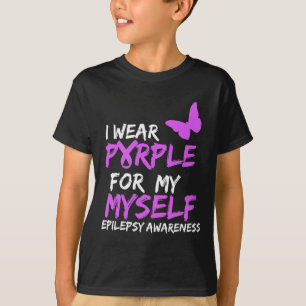 Camiseta Consciência da epilepsia Eu visto Roxo para mim me