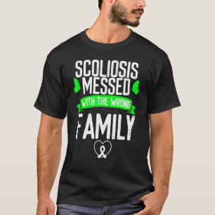Camiseta Consciência da escoliose Mensada com o Verde da Fa